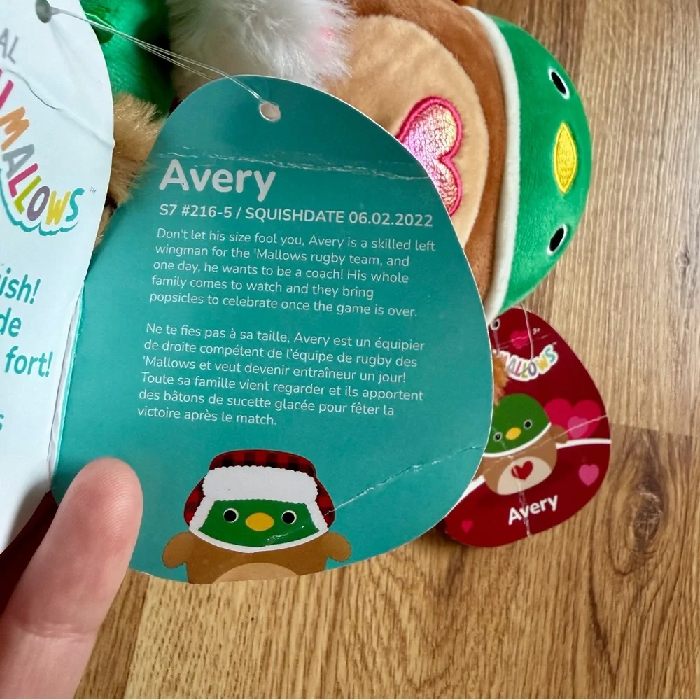 Squishmallows Avery the mallard duck holiday and valentines bundle